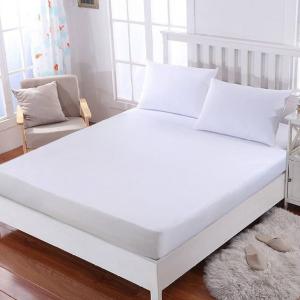 Satin Stripe White Cotton Bedsheet