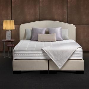 Luxury Five-Star Hotel Spring Mattress with Topper- Imported Satin Stripe White Cotton Fabric